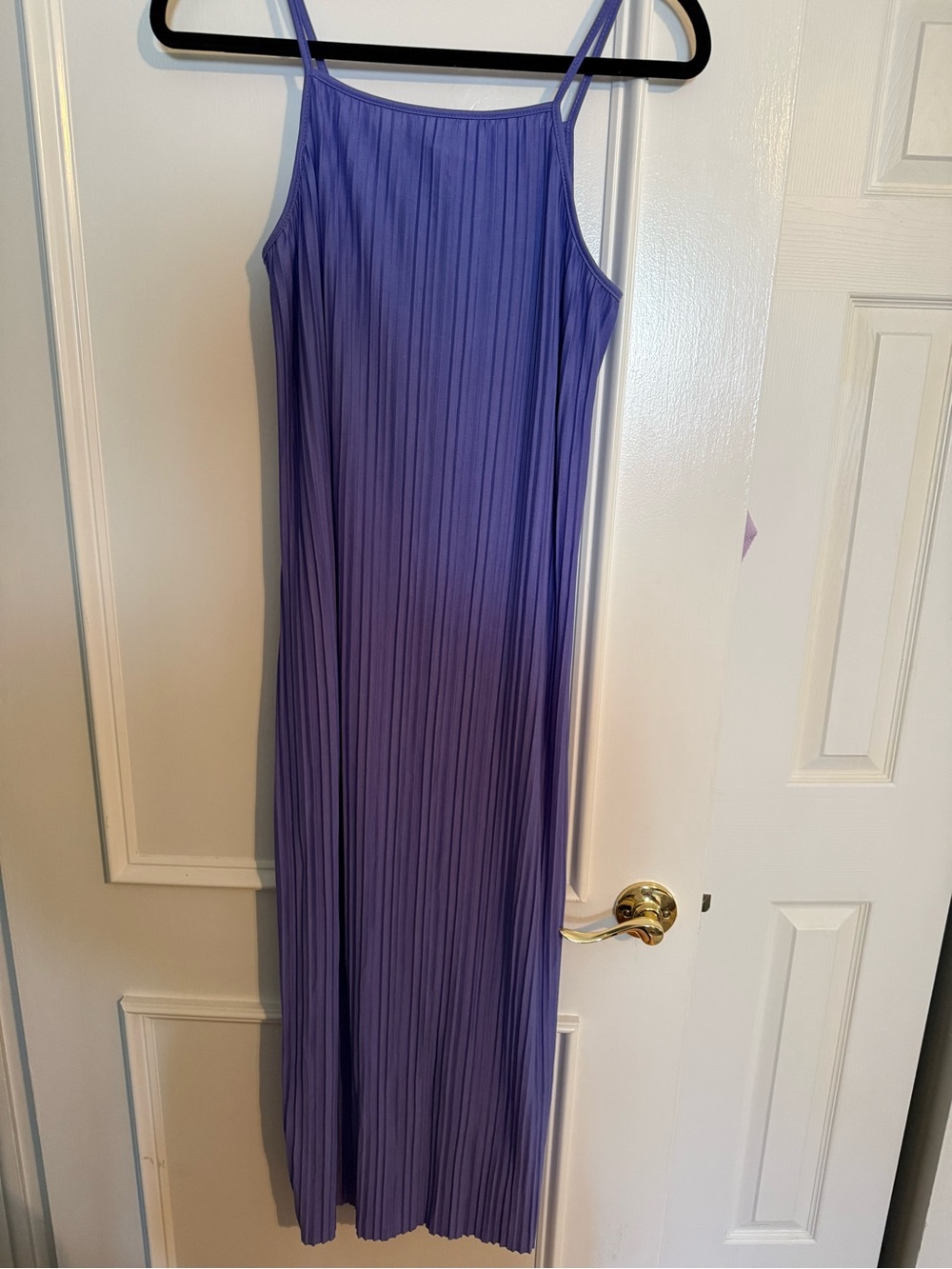 Purple Pleated Slip Dress - Women's Casual Maxi